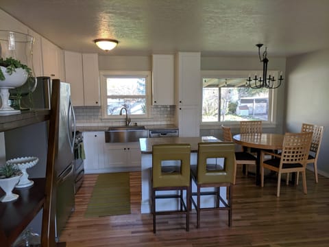 Kitchen.  Table has a leaf to seat more people.