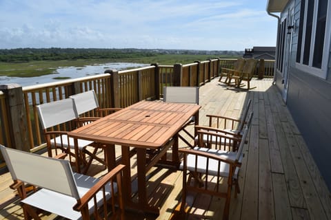 Top rear deck with a spectacular marsh view