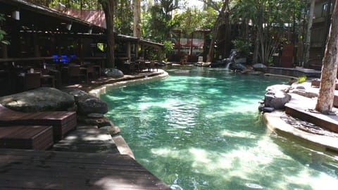 Outdoor pool, a heated pool