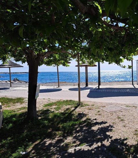 Beach nearby, sun loungers