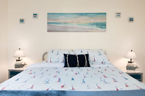 Bedroom 2 (The Sail Room) is decorated with a Sailing motif.
