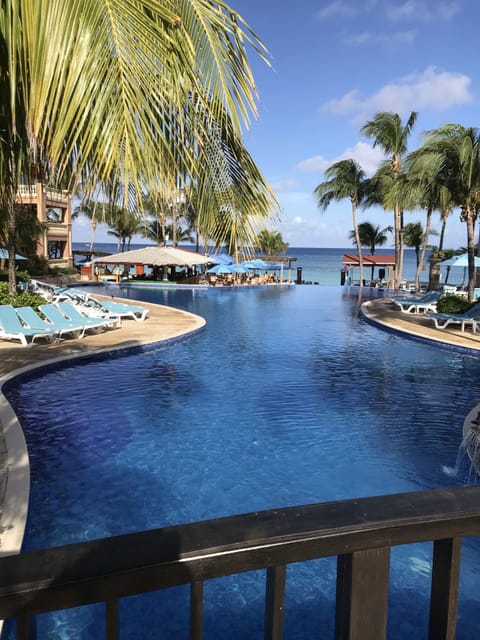 our infinity pool overlooking the beach