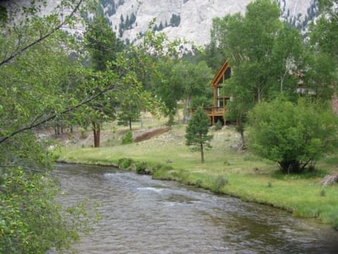 Beautiful Chalk Creek and yes, you can fish right out your door!