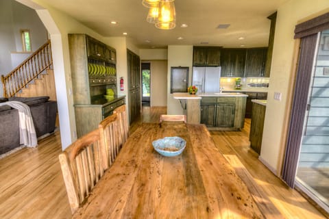 Kitchen/dining opens to the great room.