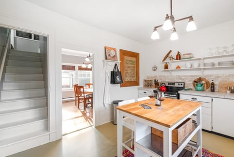 Farmhouse Kitchen | Stairs to Primary Bedroom/Bath | 2nd Bedroom