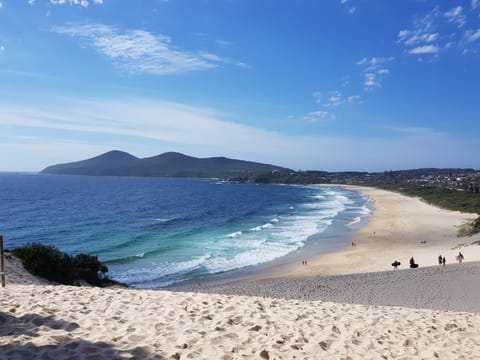 View from dunes to Cape Hawke