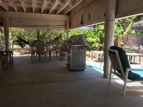 Covered patio with hammock 