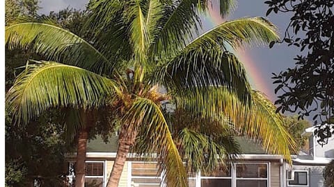 Beautiful rainbow over house 