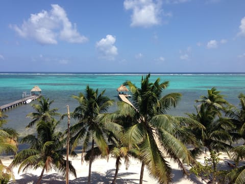 On the beach, sun loungers, beach towels