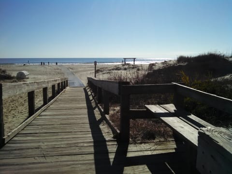 Just a short walk  out the gate, down the boardwalk, to the beautiful beach!