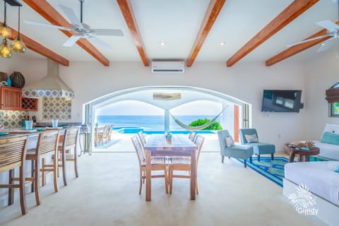 Relax with amazing views of the Caribbean from inside the house