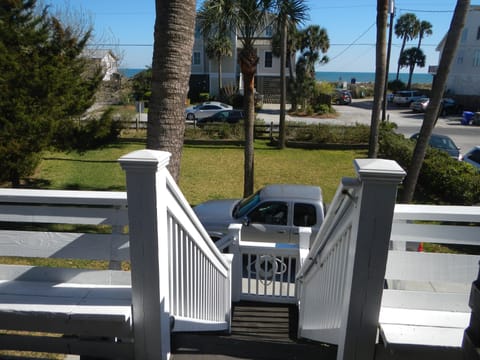 Beach access in front of home. The driveway is large enough for trucks to park. 
