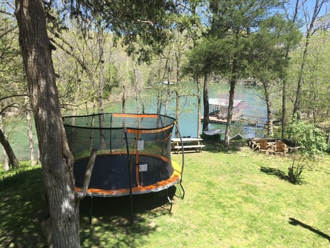 Trampoline and view of the dock