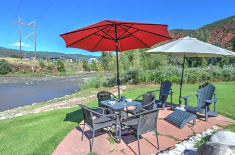 Riverside seating and dining area