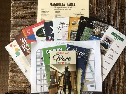 You’ll be in the know with brochures, maps, and coupons for Waco’s attractions.
