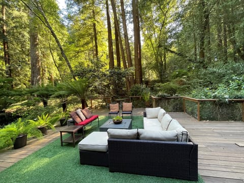 Front Deck and Yard with plenty of room for lounging and firepit.