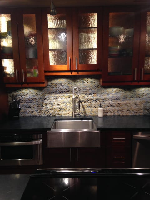 Lighted kitchen cabinets 