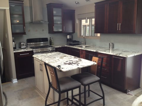 Kitchen off the dining room and living room