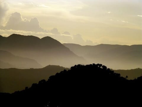 Mountain and sunset view from the terrace