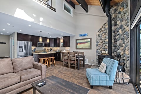 Open living room and dining area