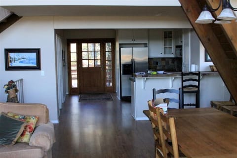 The main floor entrance and kitchen area