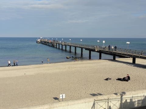 Beach nearby, sun loungers