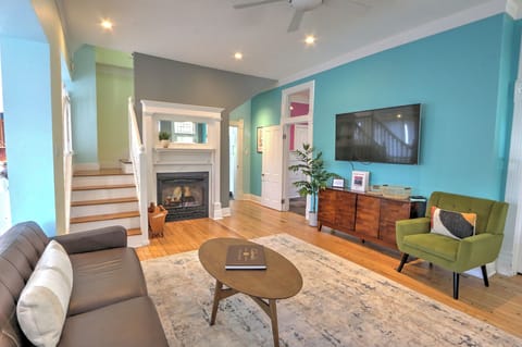 Living room with fireplace