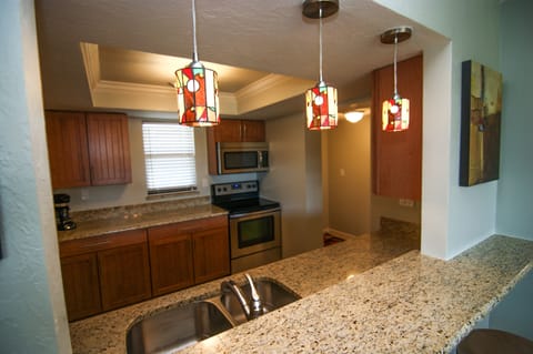 Pass thru, to Great Room with Bar stools
Did I mention Kitchen is fully equipped