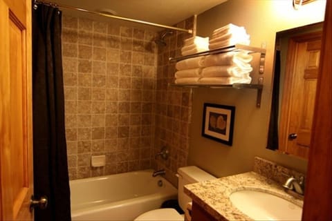 Hair dryer, towels, soap