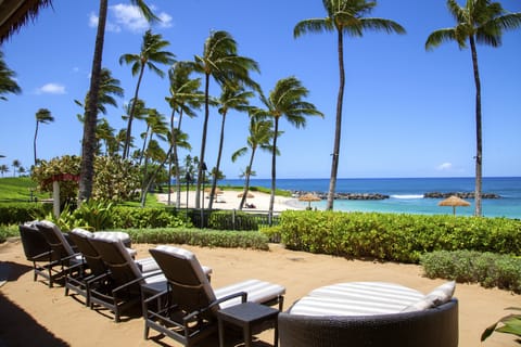 Sun loungers, beach towels