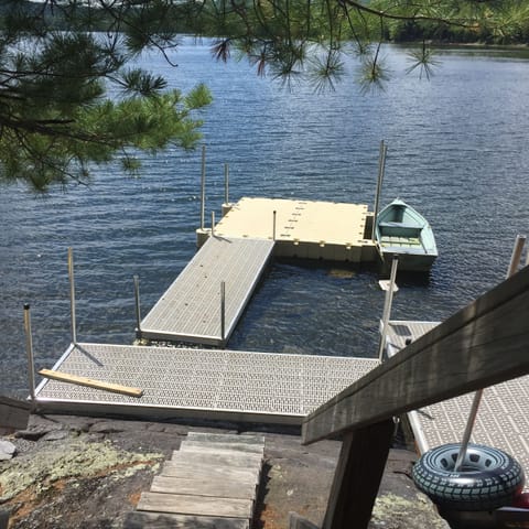 Water's edge docks and deck.