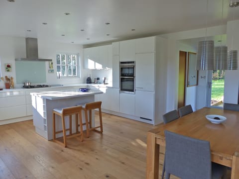 Large well equipped bespoke cooks kitchen.