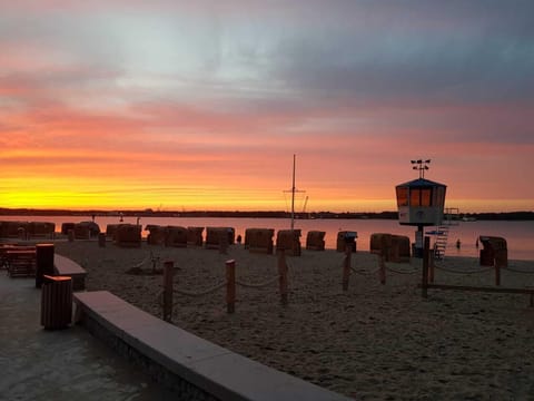 Beach nearby, sun loungers