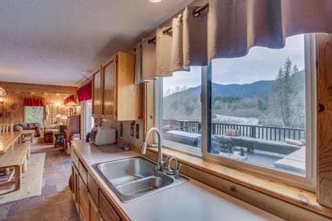 Kitchen with view of the river