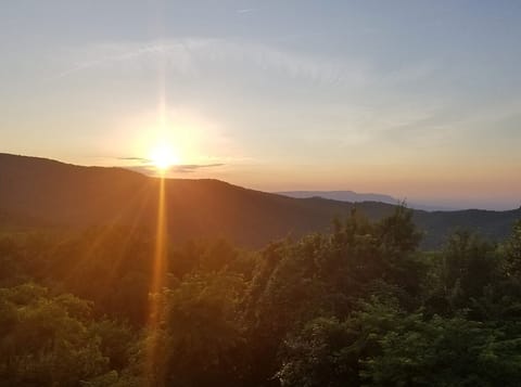 Glorious sunset from our  balcony.