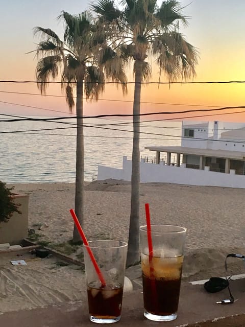 Beach nearby, sun loungers