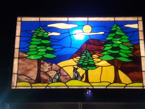 Stained Glass above Front Door.
