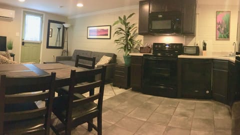 View to front door from kitchen.