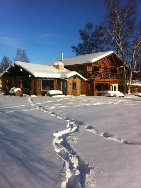 Winter is interesting. Those are moose tracks.  If this is full see our cabin. 