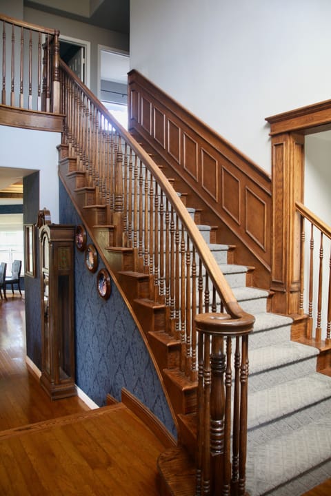 Original and unique staircase that leads to the 4 bedrooms in the main house