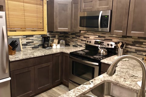 New granite counters and appliances