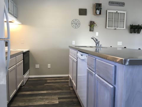 Kitchen with Stainless Countertops