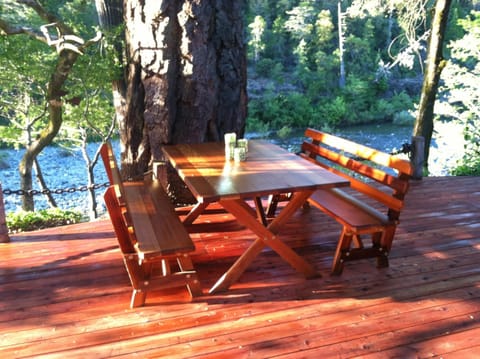 Redwood Deck Over The Smith River.
River Otters frequent this area.