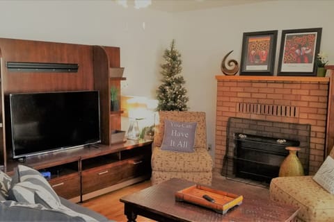 Living area | TV, fireplace, stereo, offices