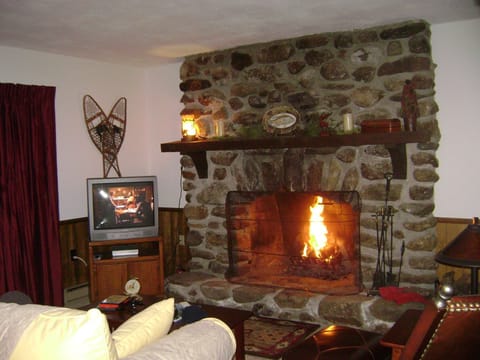 Warm and cozy wood fireplace