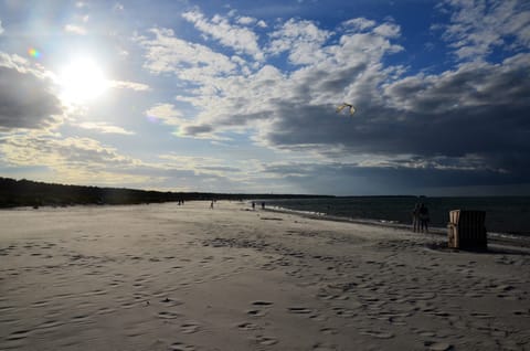 Beach nearby, sun loungers