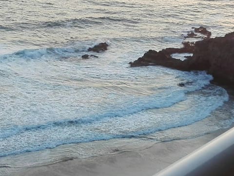 On the beach, sun loungers, beach towels