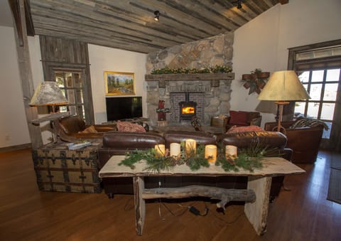 Sit and listen to the wood stove crackle or snuggle up to watch satellite TV
