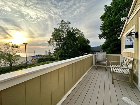Deck with breathtaking beach and sunset views!