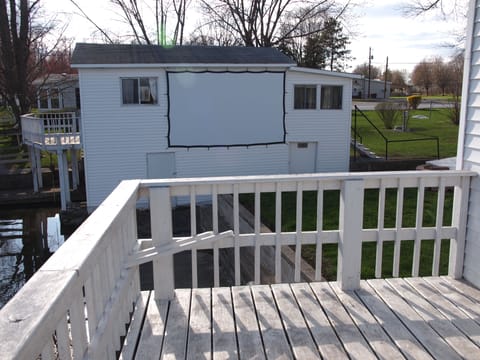 View of Outdoor Movie Screen from Deck.